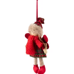Angel Girl with Knitted Winter Hat Christmas Ornament - 8.5