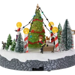 Animated and Musical Ice Skaters Christmas Scene LED Lighted Village Display - 9