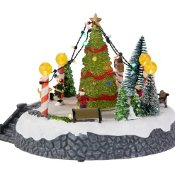 Animated and Musical Ice Skaters Christmas Scene LED Lighted Village Display - 9