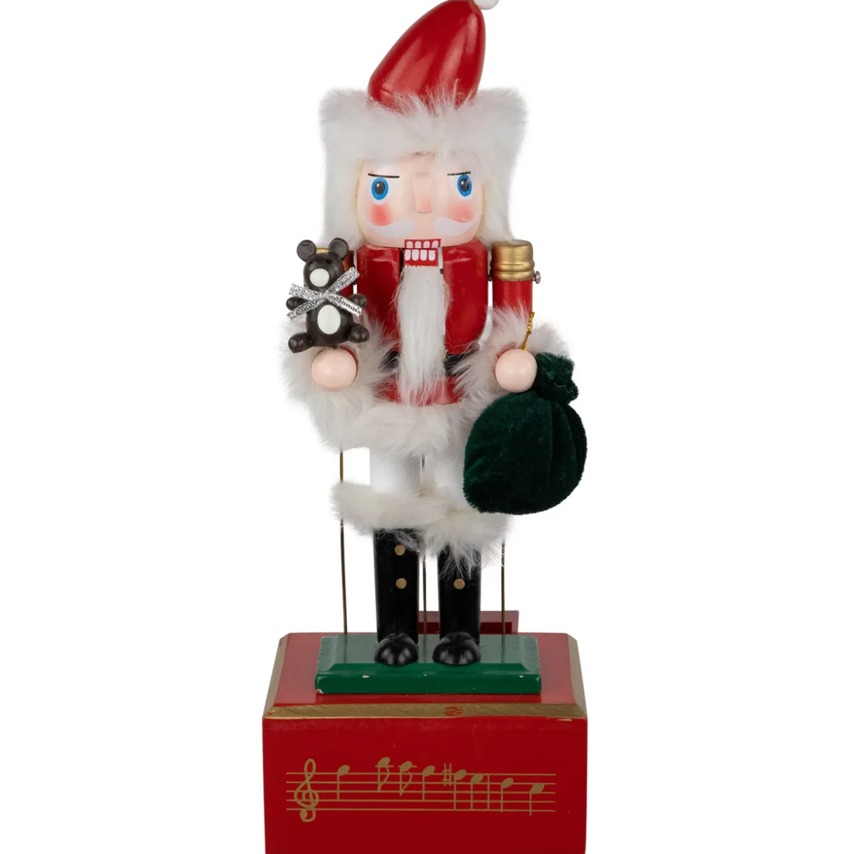Animated and Musical Santa Christmas Nutcracker with Bear - 12"