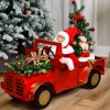Animated and Musical Santa Driving Vintage Truck Christmas Decoration - 36.5"