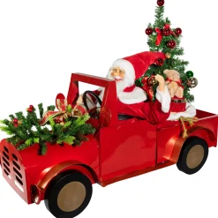 Animated and Musical Santa Driving Vintage Truck Christmas Decoration - 36.5