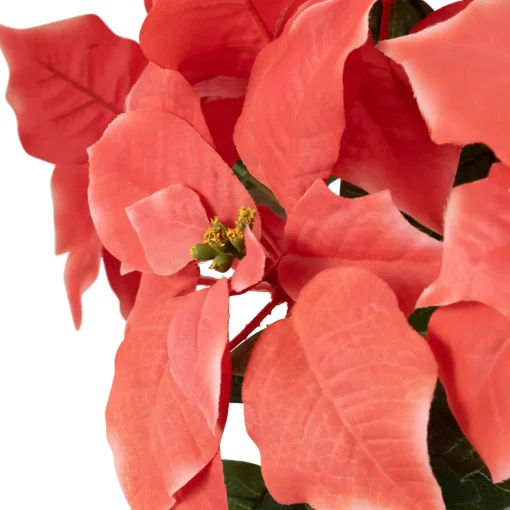Artificial Christmas Poinsettia with Wrapped Base - 28" - Pink