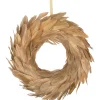 Artificial Feather Wreath - 14" - Gold