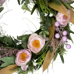 Artificial Mixed Floral and Greenery Spring Wreath - 13