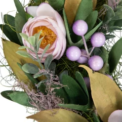 Artificial Mixed Floral and Greenery Spring Wreath - 13