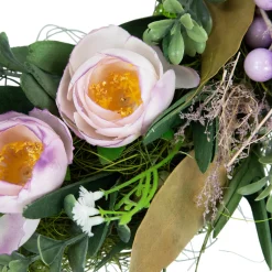 Artificial Mixed Floral and Greenery Spring Wreath - 13