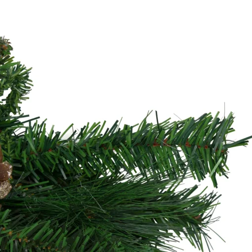 Artificial Mixed Pine with Glitter Pine Cones Christmas Teardrop Swag - 28" - Unlit