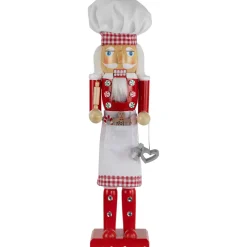 Baker with Rolling Pin Nutcracker Christmas Figure - 15" - White and Red
