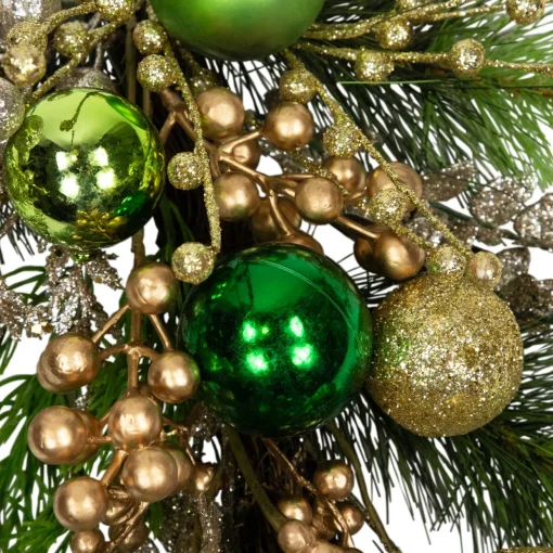 Ball Ornaments and Berries Glittered Artificial Christmas Swag - 25"