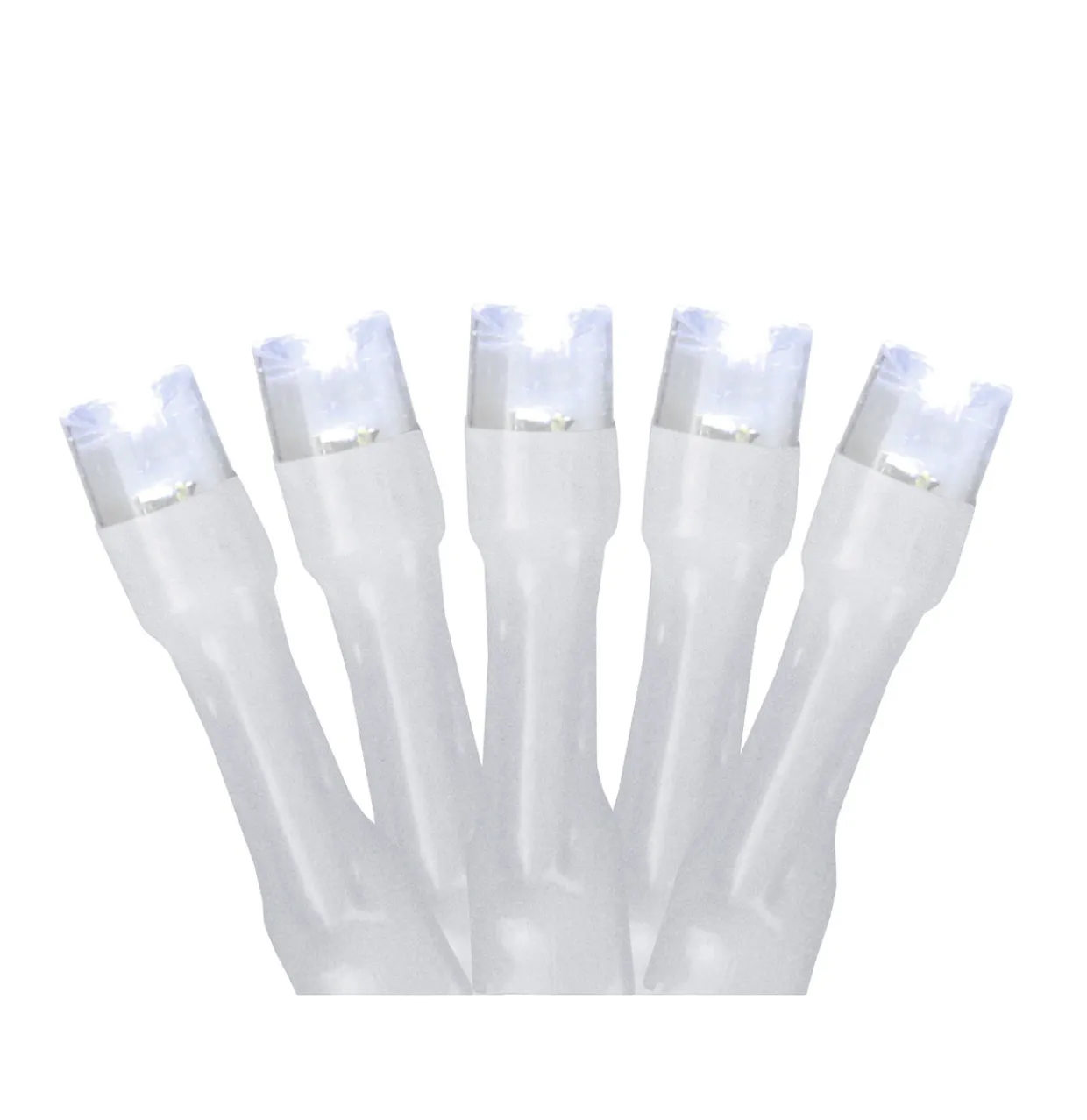 Battery Operated LED Christmas Lights - Pure White - 9.5' White Wire - 20ct