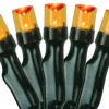 Battery Operated LED Christmas Lights - Orange - 9.5' Black Wire - 20ct