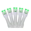 Battery Operated LED Christmas Lights - Green - 9.5' White Wire - 20ct
