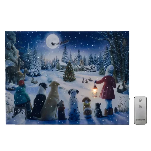 Battery Operated Lighted Wall Art - Holiday Gathering