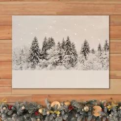 Battery-Operated Lighted Wall Art - Winter Pines