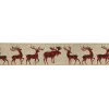 Beige and Red Plaid Buffalo with Reindeer Christmas Wired Craft Ribbon 2.5" x 16 Yards
