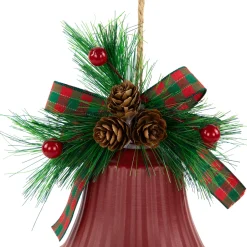 Bells with Pine Sprigs and Bow Christmas Ornaments- 7
