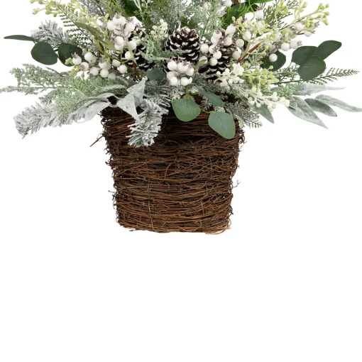 Berries and Pinecones Frosted Artificial Christmas Decoration - 28"