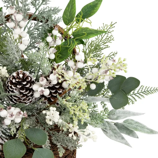 Berries and Pinecones Frosted Artificial Christmas Decoration - 28"