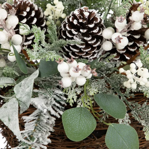 Berries and Pinecones Frosted Artificial Christmas Decoration - 28"