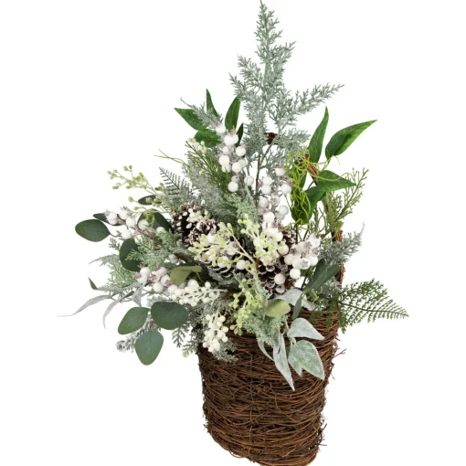 Berries and Pinecones Frosted Artificial Christmas Decoration - 28"