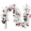 Berries and Snowflakes Artificial Christmas Garland - 6' x 8" - Red and White - Unlit