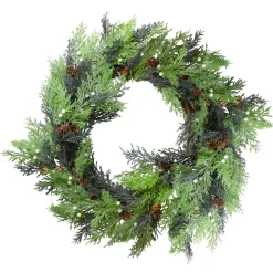 Berry, Cedar and Pine Cone Artificial Christmas Wreath - 24-Inch, Unlit