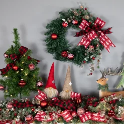 Black and Red Check Plaid Wired Craft Christmas Ribbon 2.5" x 10 Yards