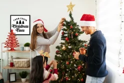 Black and White Christmas Trees 15.5