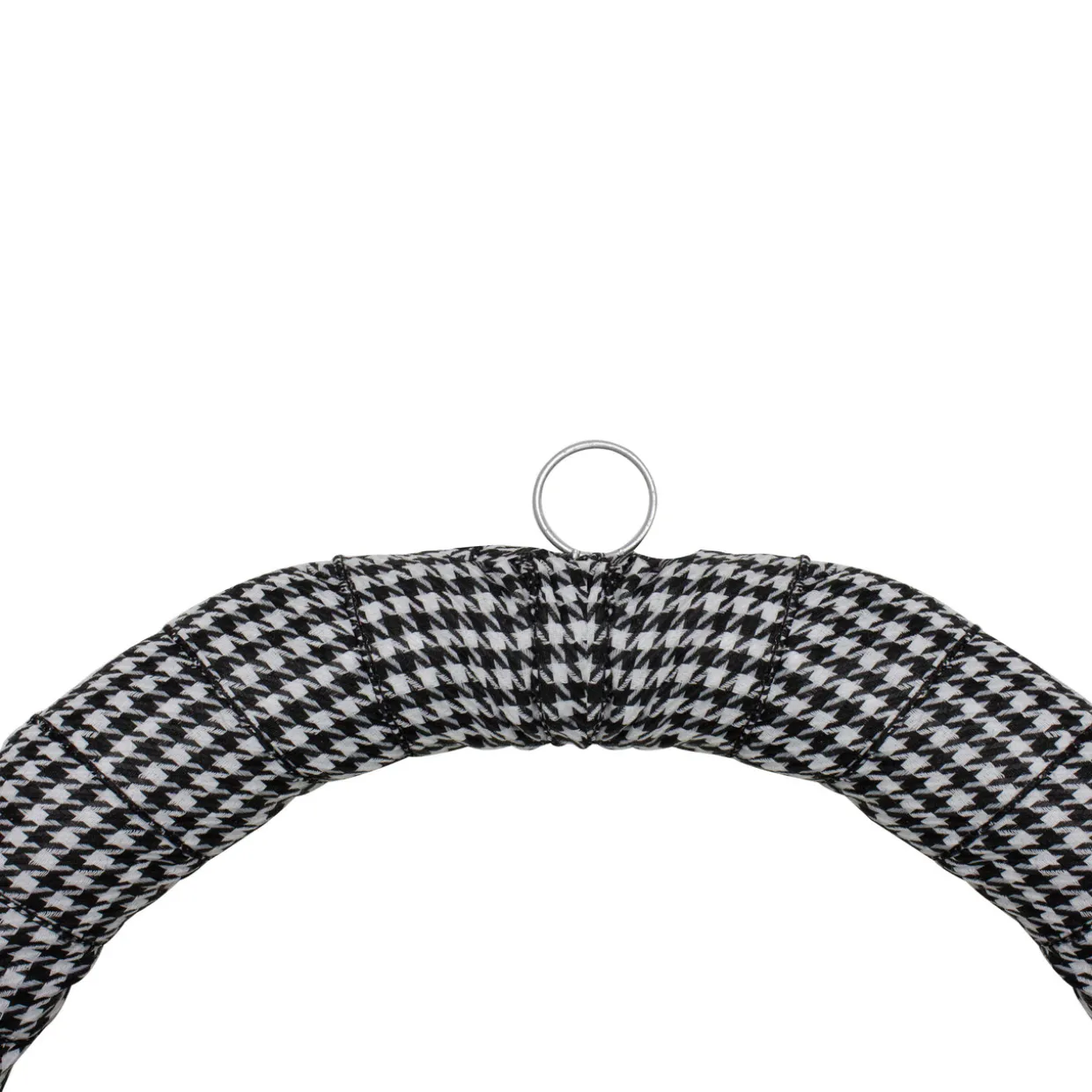 Black and White Houndstooth and Berry Artificial Christmas Wreath - 24-Inch, Unlit