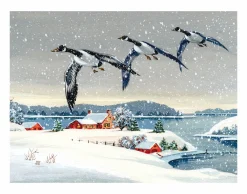 Blizzard Geese Winter Scene Wall Decor Art Print