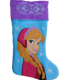 Blue & Purple Disney Frozen Princess Anna Christmas Stocking Holiday Decor