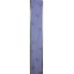 Blue and Silver Glitter Snowflakes Christmas Wired Craft Ribbon 2.5" x 10 Yards