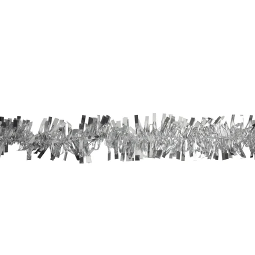 Boa Wide Cut Tinsel Commercial Christmas Garland - 50' x 3" - Silver - Unlit