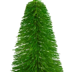 Bottle Brush Pine Artificial Christmas Tree with Wooden Base - 11"