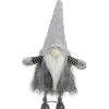 Bouncing Gnome with Shaggy Beard Christmas Figure - 17" - Gray and Black