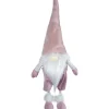 Bouncy Gnome Standing Christmas Figure Decoration - 20" - White and Pink