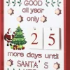 BRUBAKER Christmas Countdown Calendar - Wooden Board with Calendar Sheets - White with 6 LED Lights - 11 x 1.57 x 14 inches