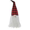 Buffalo Plaid Christmas Gnome Head Figure - 28" - Red and Black