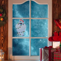 Bumble Wrapped in Lights Double Sided Christmas Window Cling Decoration