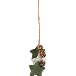Burlap Star and Pine Cones Plush Christmas Ornament - 11.75