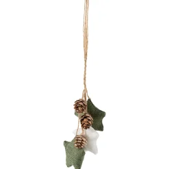 Burlap Star and Pine Cones Plush Christmas Ornament - 11.75