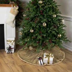 Cable Knit Christmas Stocking with Faux Fur Cuff - 20.5