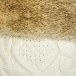 Cable Knit Christmas Stocking with Faux Fur Cuff - 20.5