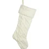 Cable Knit Christmas Stocking with Cuff - 21.5" - Cream