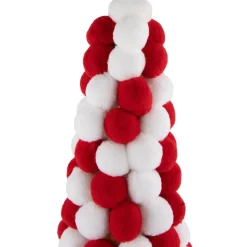 Candy Cane Plush PomPom Christmas Tree Decoration - 15