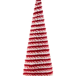 Candy Cane Swirled Christmas Cone Tree - 10.5" - Red and White