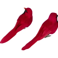 Cardinal Birds Clip-On Christmas Ornaments - 6
