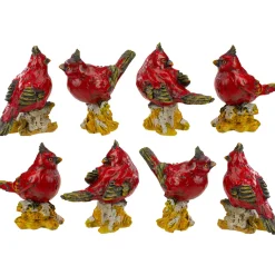 Cardinal Birds on a Stomp Christmas Figurines - 4.5