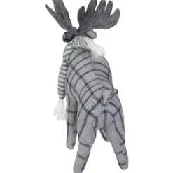Checkered Moose with Striped Scarf Christmas Figure - 10